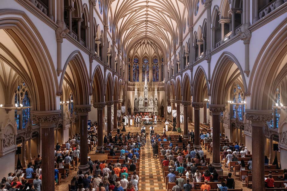 Mass inside College Church.